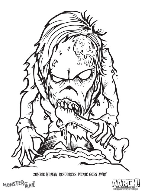 Monster by mail coloring page