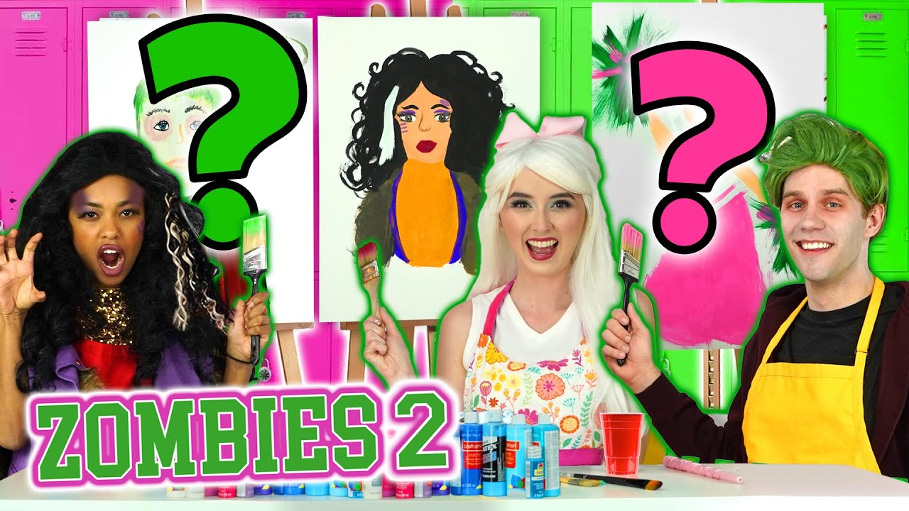 Zobies paint each other challenge with zed addison willa totally tv parody