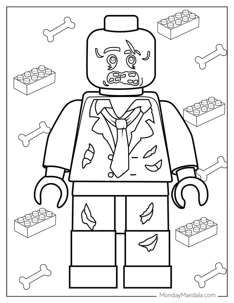 Zombie coloring pages free pdf printables