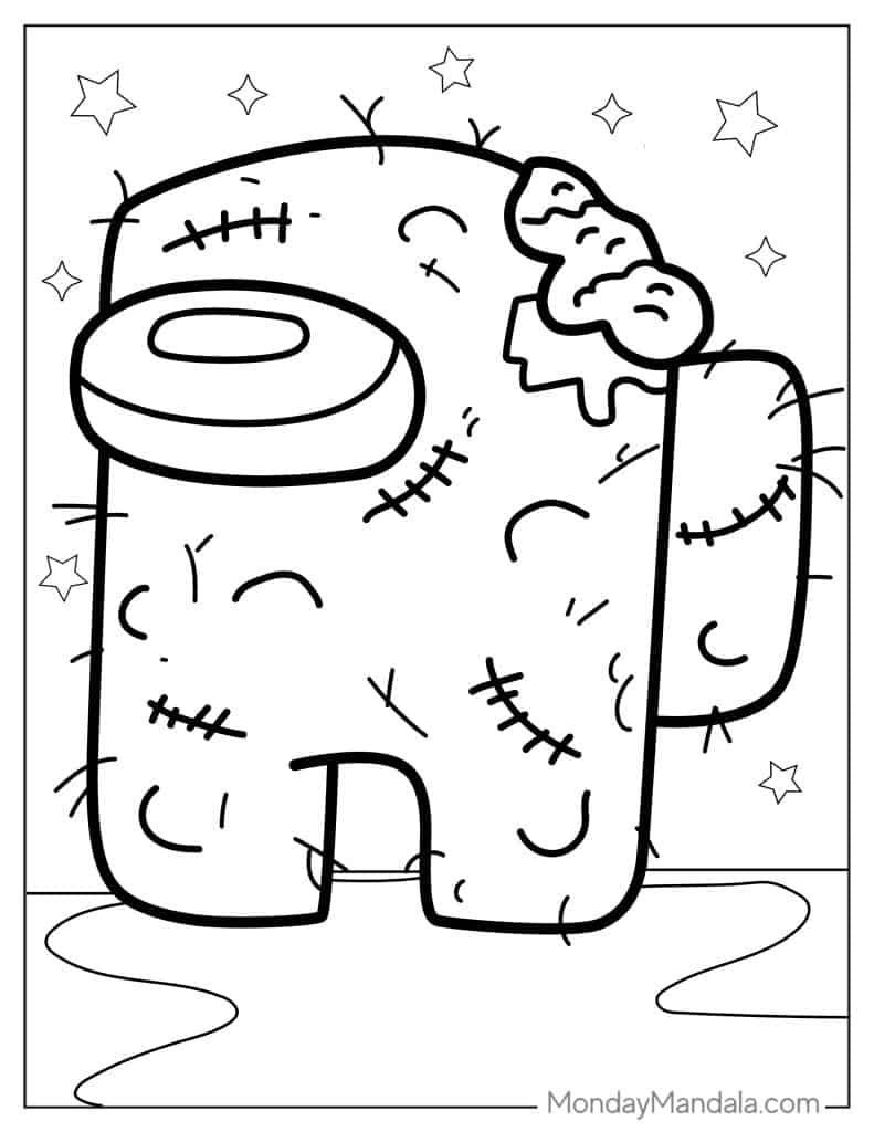 Zombie coloring pages free pdf printables
