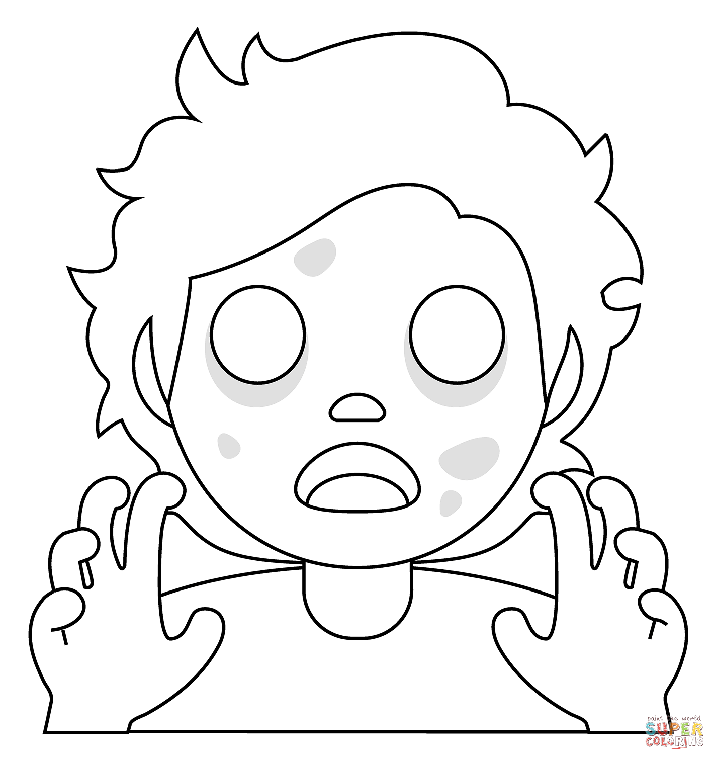Zombie emoji coloring page free printable coloring pages