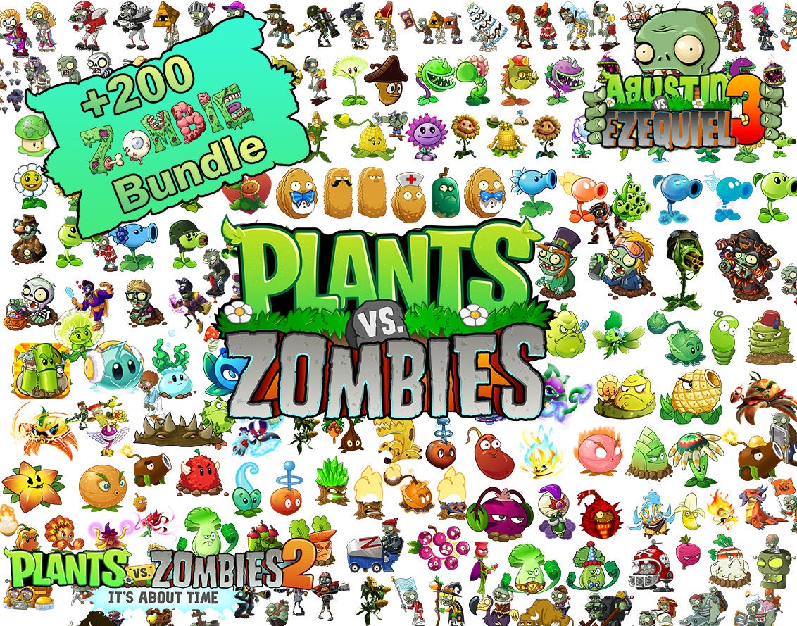 Plant and zombie clipart plants vs zombies png plants vs zombies heros plants vs zombies instant download plant and zombie bundle