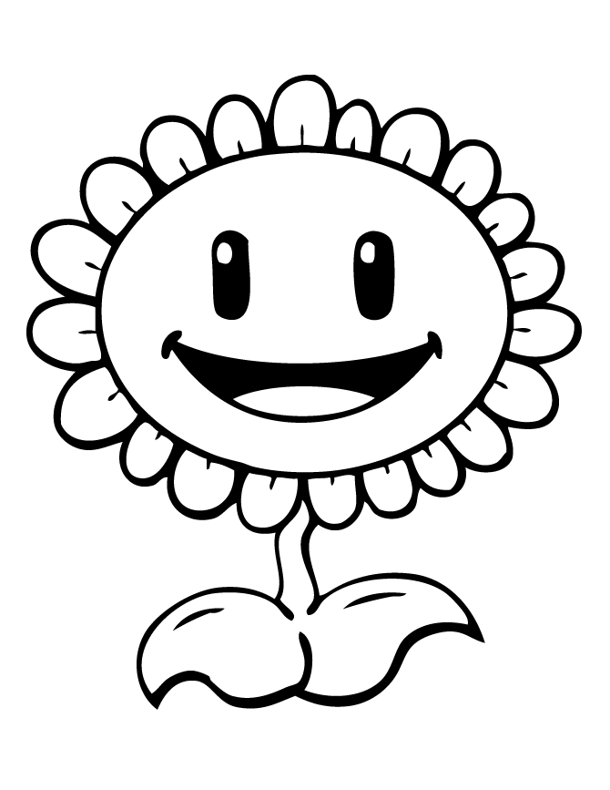 Plants vs zombies sunflower coloring page sunflower coloring pages plant zombie plants vs zombies