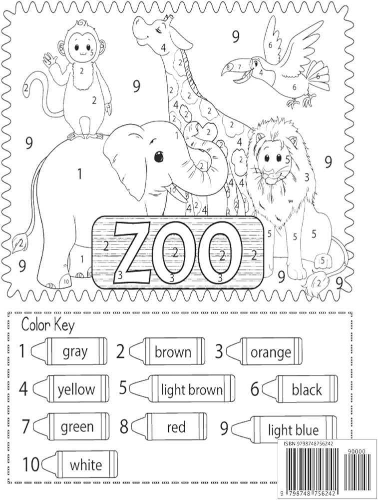 Paint by numbers zoo animals ages