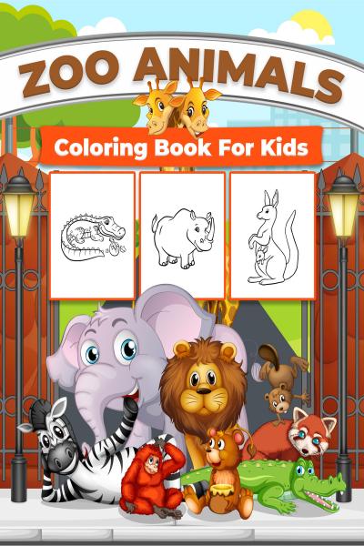 Zoo animals coloring book for kids