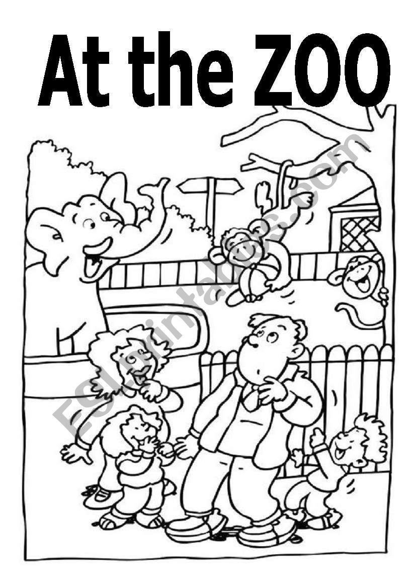 A coloring and activity book about zoo animals