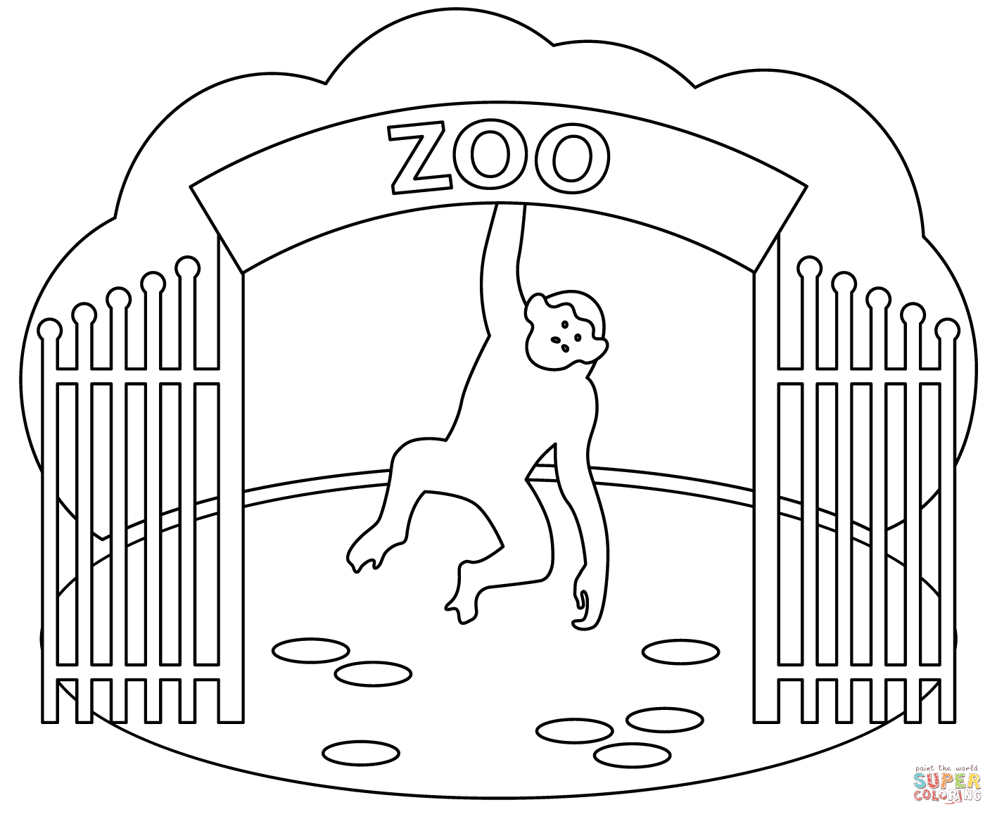 Zoo coloring page free printable coloring pages
