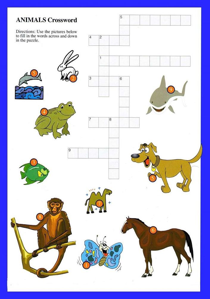 Animal crossword puzzles for children k worksheet word games for kids crossword puzzles kids crossword puzzles