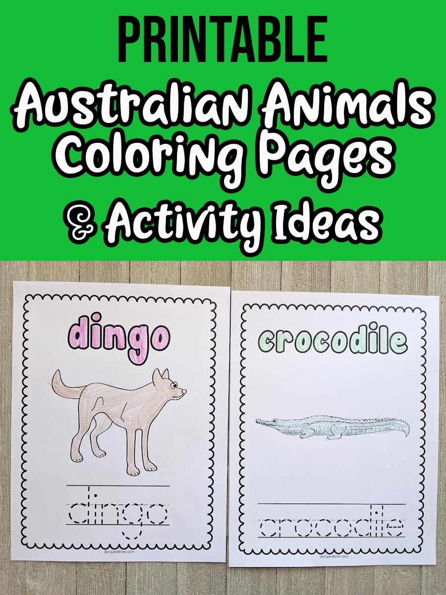 Australian animals printable coloring pages and activities