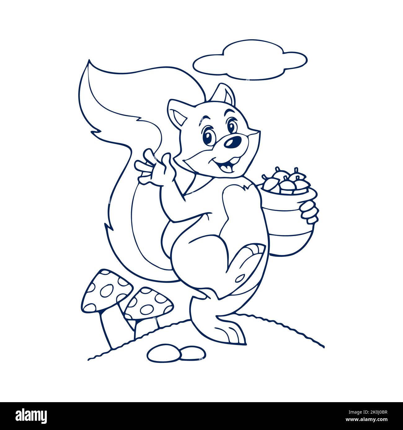 Wild animals cartoon coloring book hi