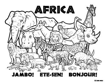 Zoo animal coloring tpt