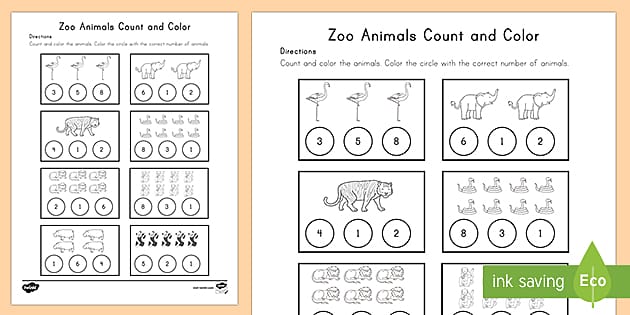 Zoo animals counting worksheet worksheet teacher made