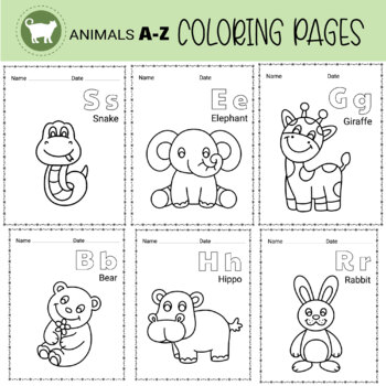 Zoo animals alphabet coloring pages a