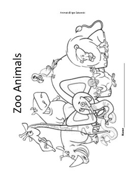 Zoo animals word search coloringâ grades