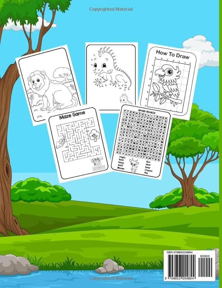 Zoo animals activity book loring mazes word search nnect the dots and more jackson jat s books