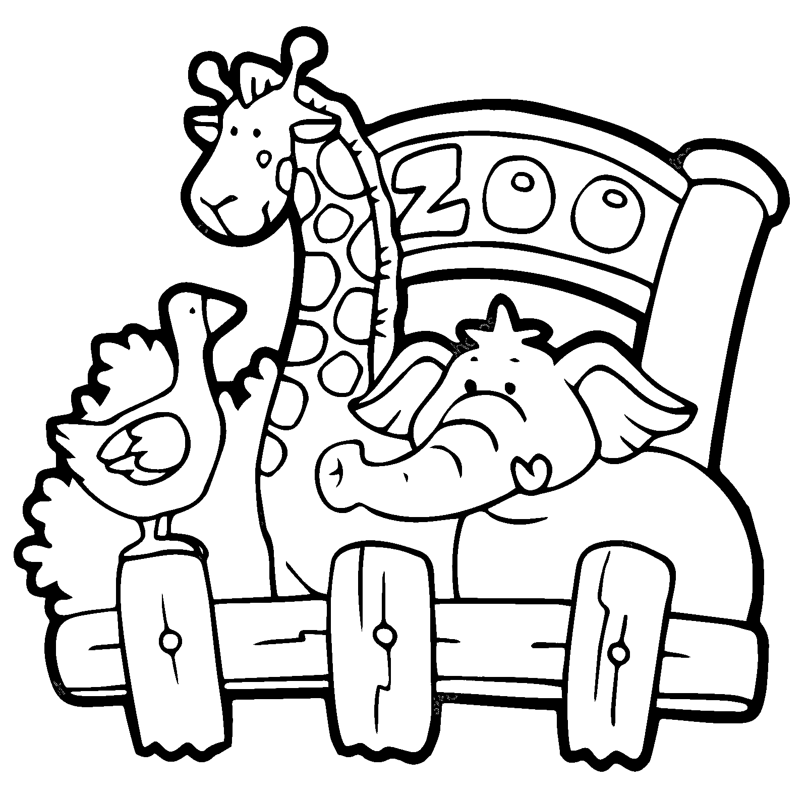 Zoo for childrens coloring page