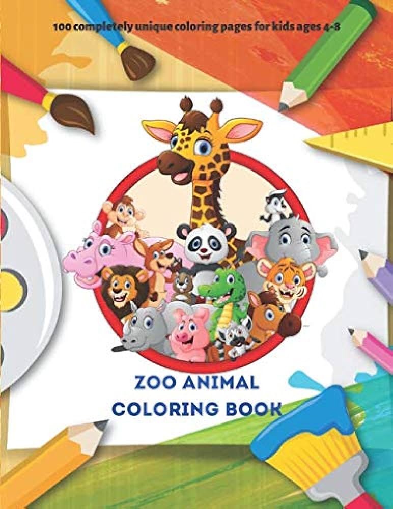 Zoo animal coloring book