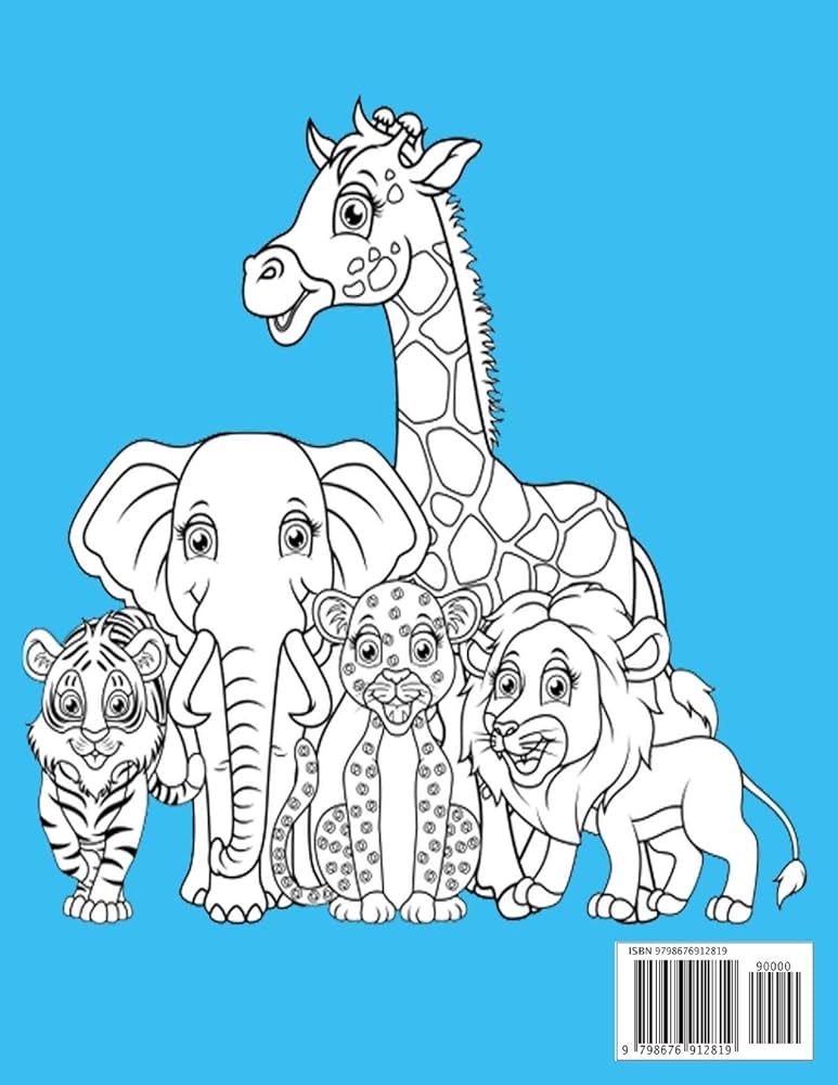 Toddler coloring book zoo animals coloring book for kids aged