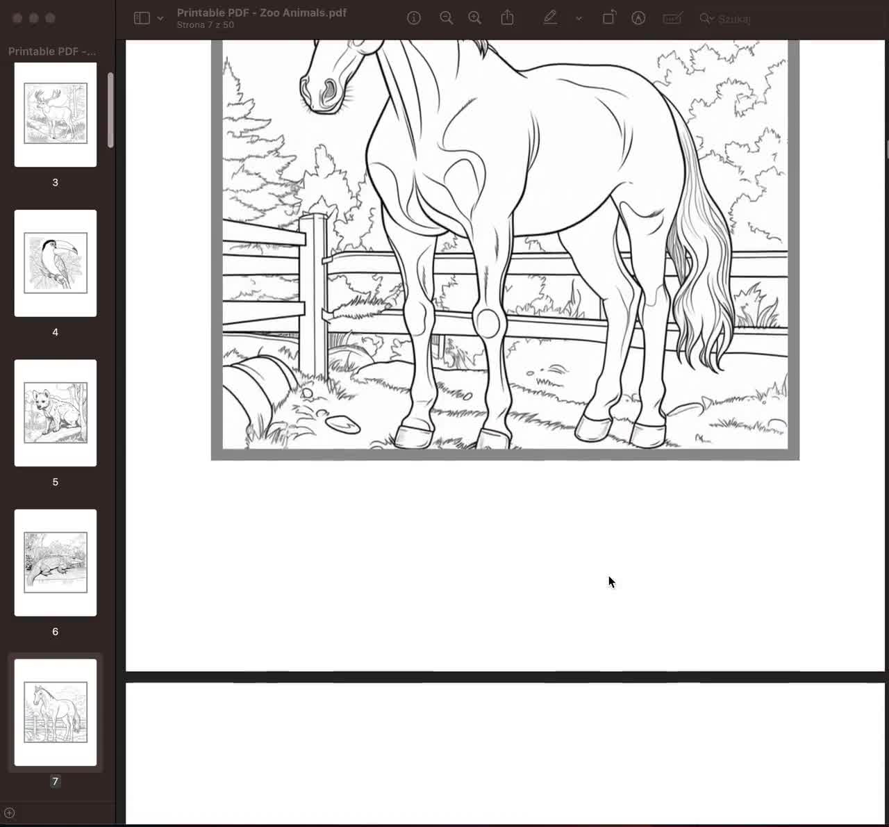 Kdp interior zoo animals coloring pages x printable pdf canva template stress relief coloring book