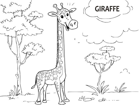 Zoo coloring book pdf digital download coloring pages for