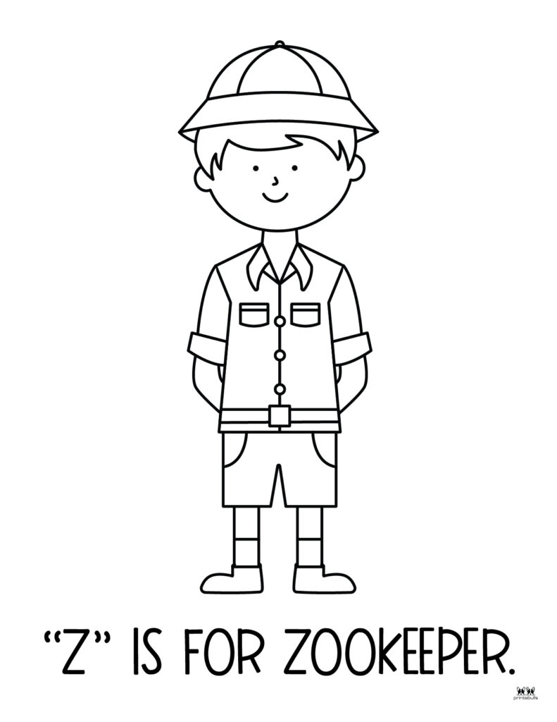 Letter z coloring pages