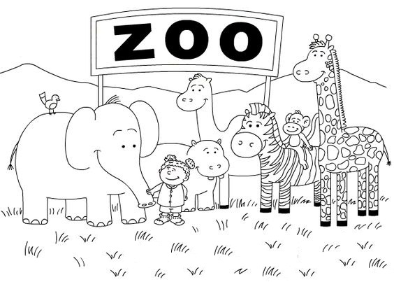 Printable zoo coloring pages