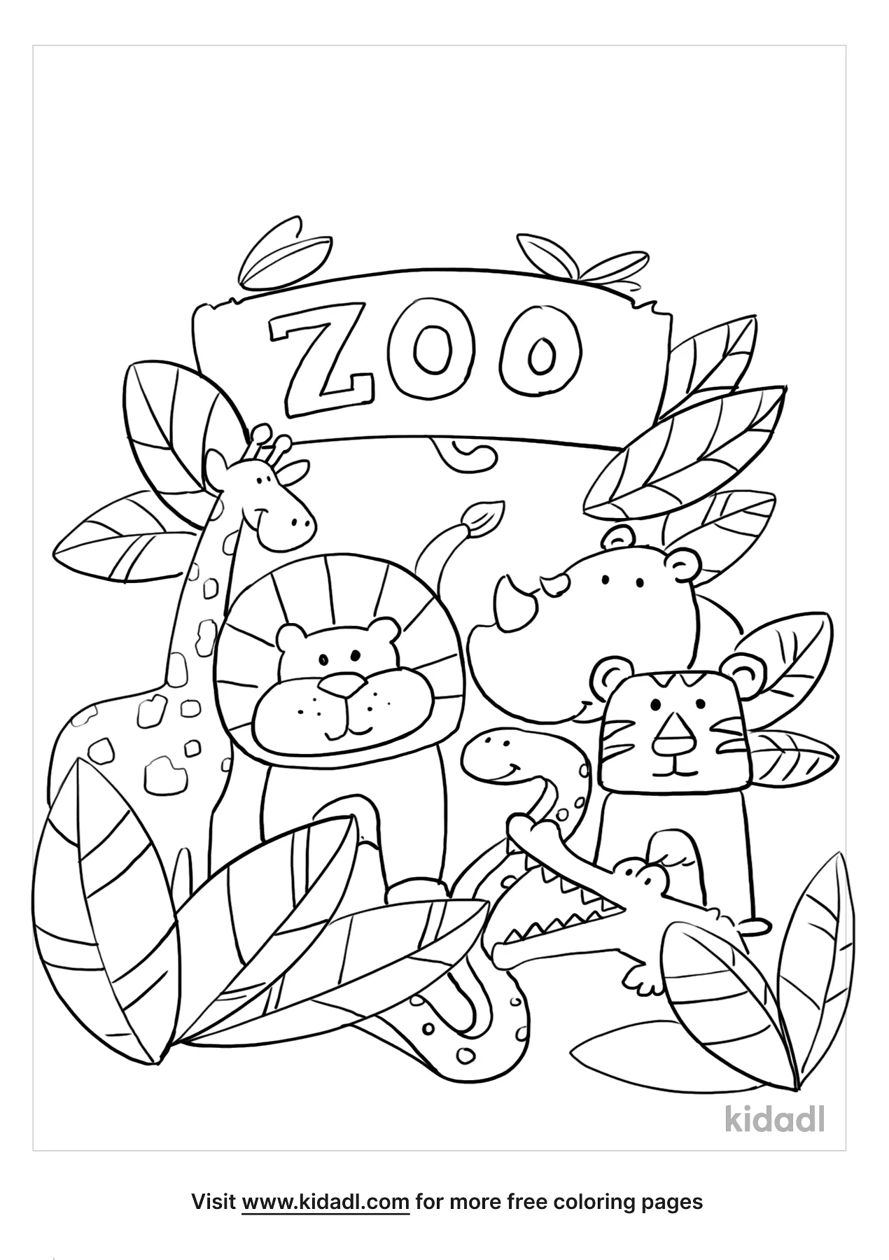 Free zoo coloring page coloring page printables