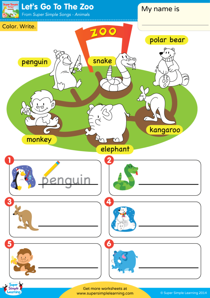 Lets go to the zoo worksheet