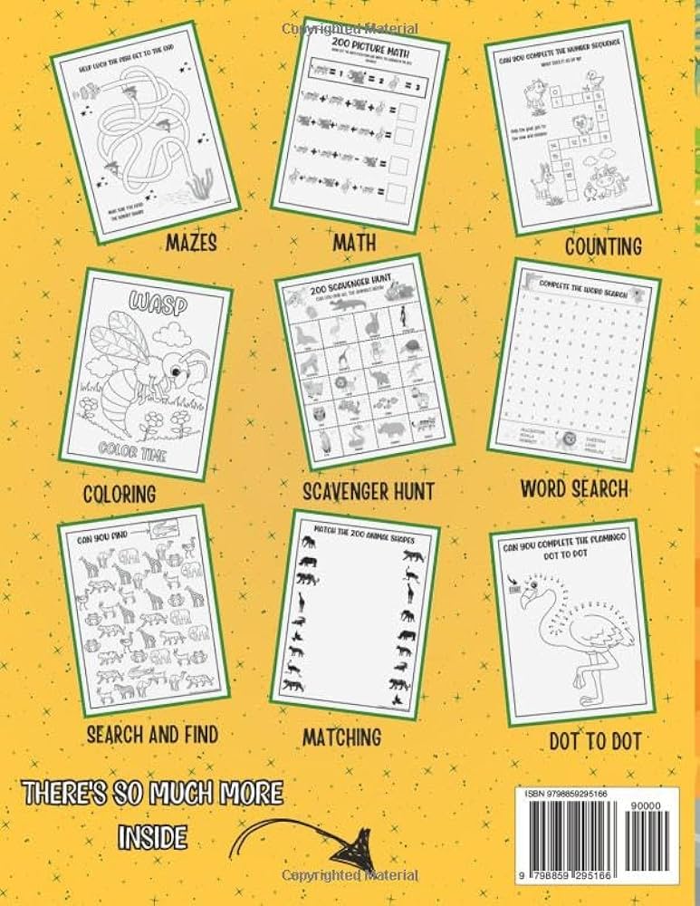 Zoo activity book for kids perfect zoo themed workbook for ages