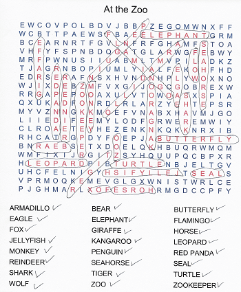 Zoo word search and coloring pages freebie â wise owl factory