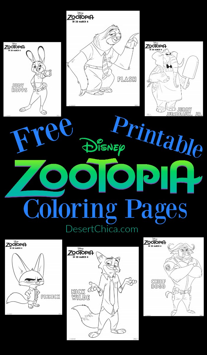 Disney zootopia coloring pages
