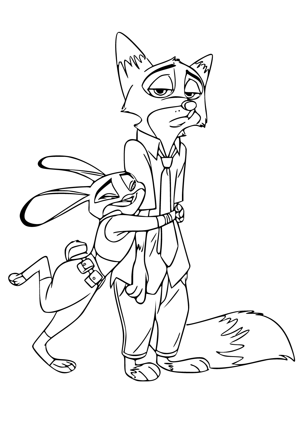 Free printable zootopia friends coloring page sheet and picture for adults and kids girls and boys