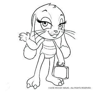 Coloring book unicorn cat puppy bunny moosh walks â