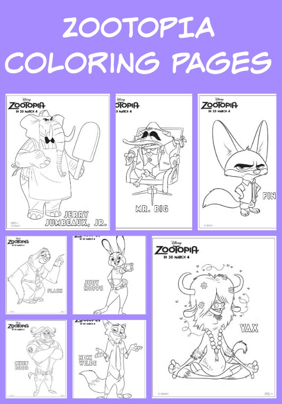 Zootopia coloring pages