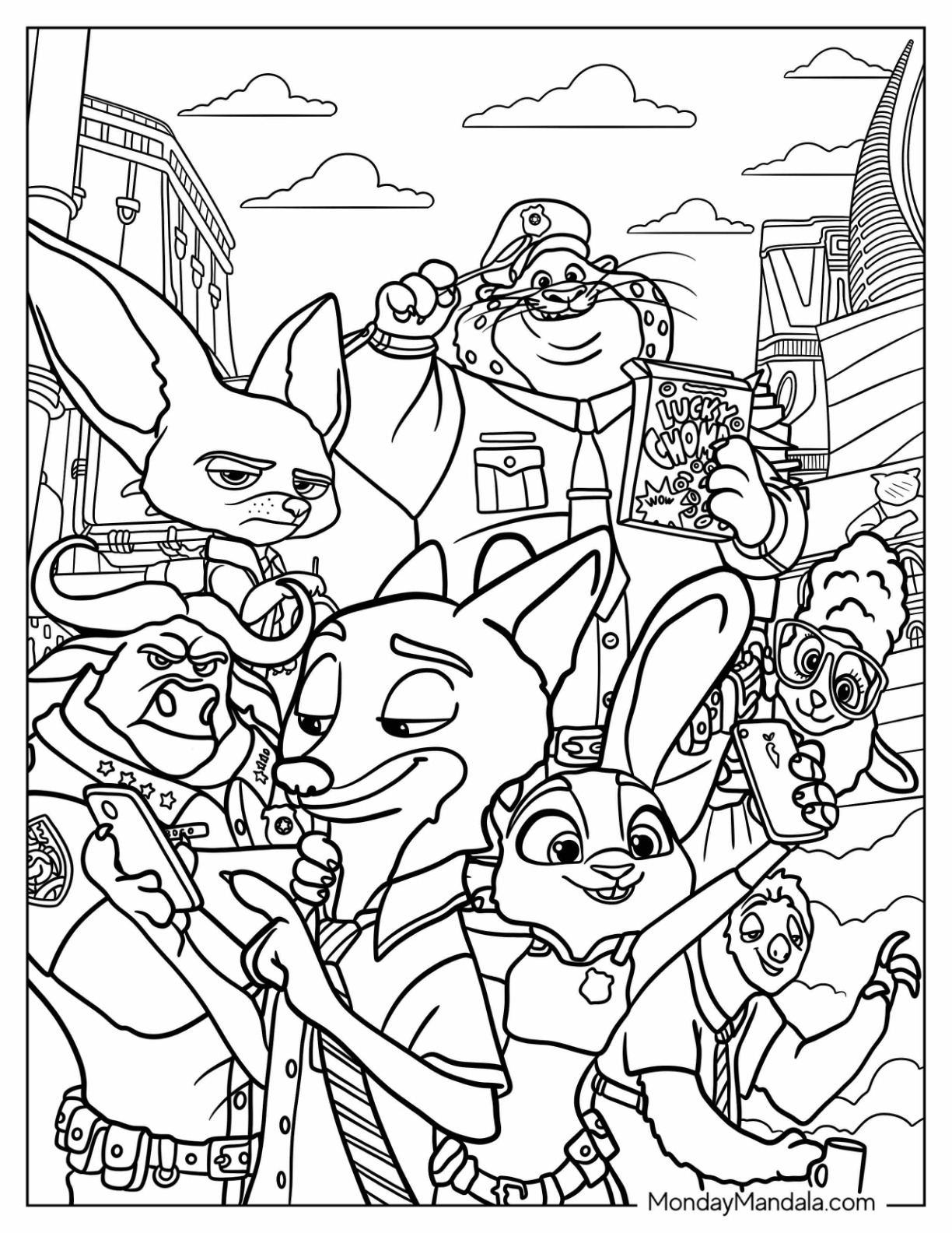 Zootopia coloring pages free pdf printables