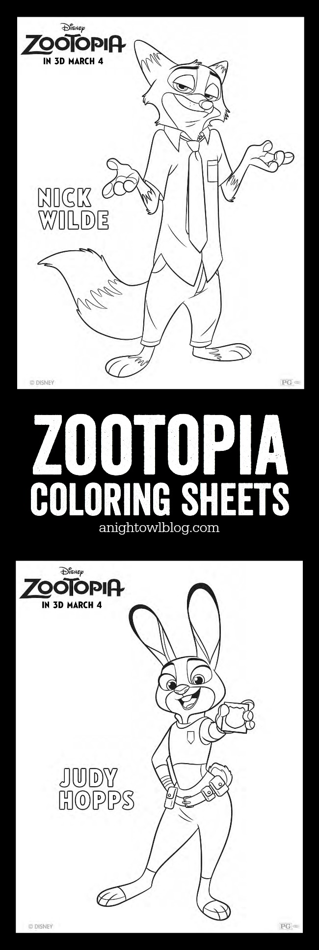 Zootopia coloring sheets
