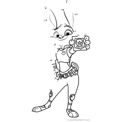 Judy hopps with badge dot to dot printable worksheet