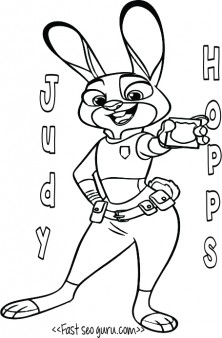 Printable judy hopps zootopia coloring pages