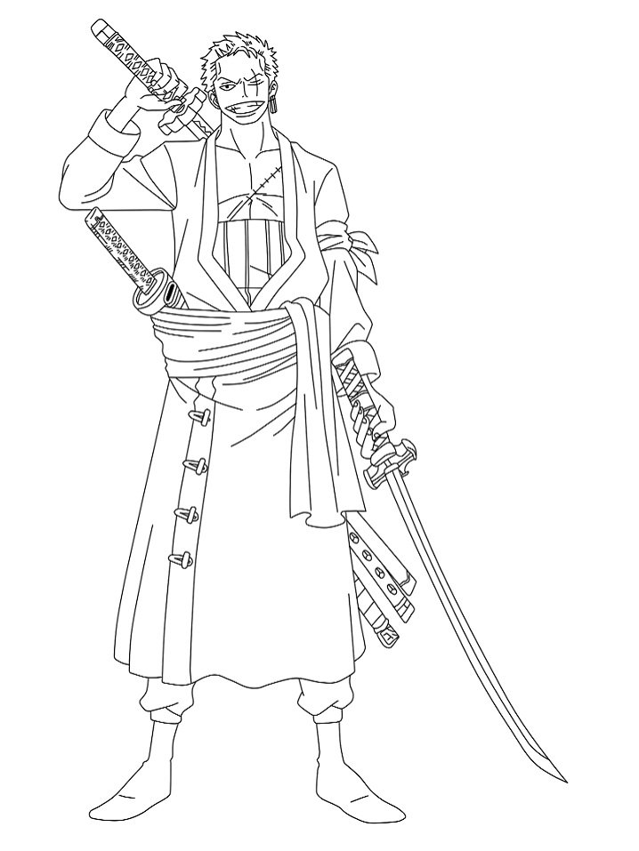 Roronoa zoro coloring pages printable for free download