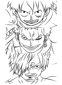 Anime coloring pages one piece luffy and roronoa zoro by new educationl updates