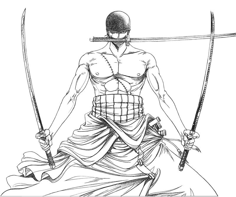 Roronoa zoro coloring crafty teenager