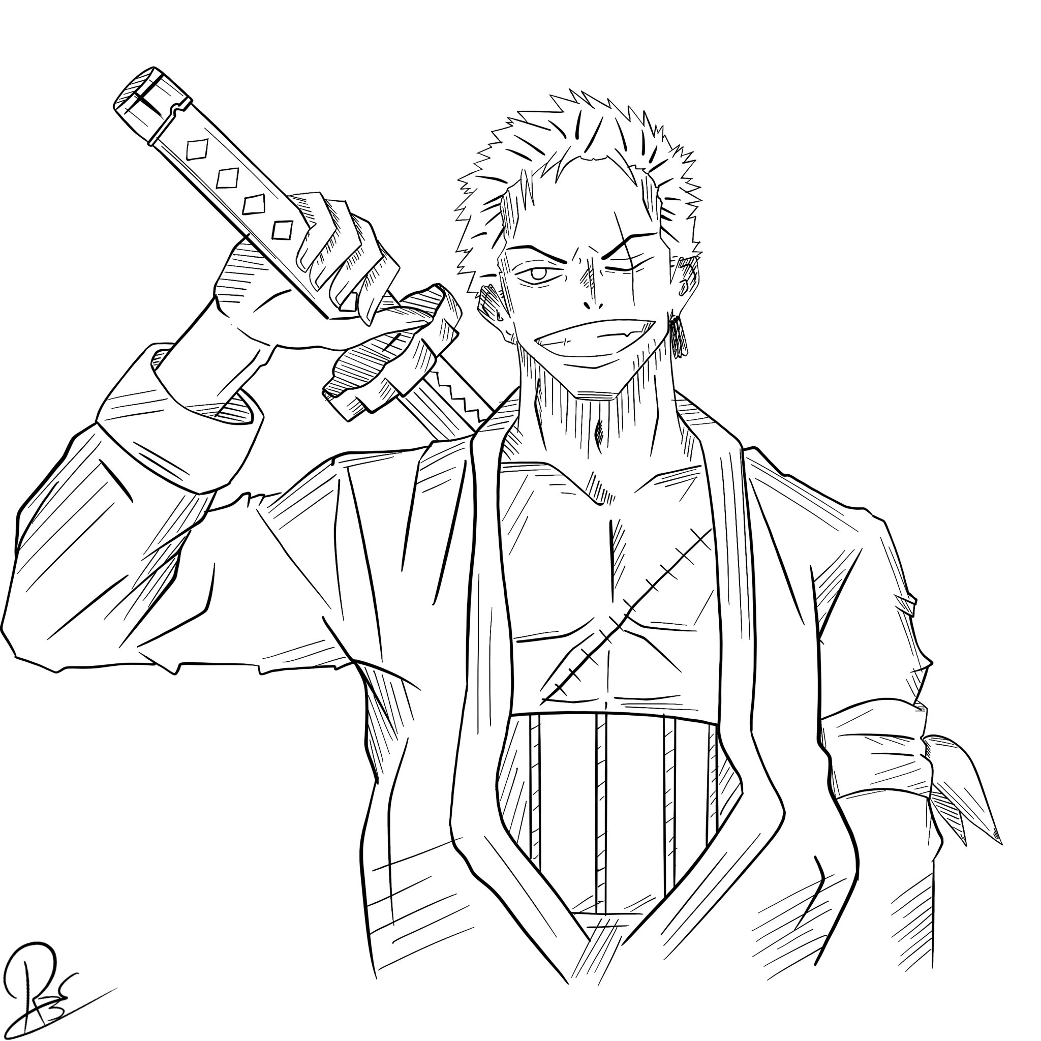 Ree on x roronoa zoro from one piece tag onepiece onepieceart zorororonoa zoro zoroonepiece animeart mangaart anime manga zoroart digitalart digitalartist procreate luffy mugiwara mugiwarapirates strawhat strawhatpirates oda