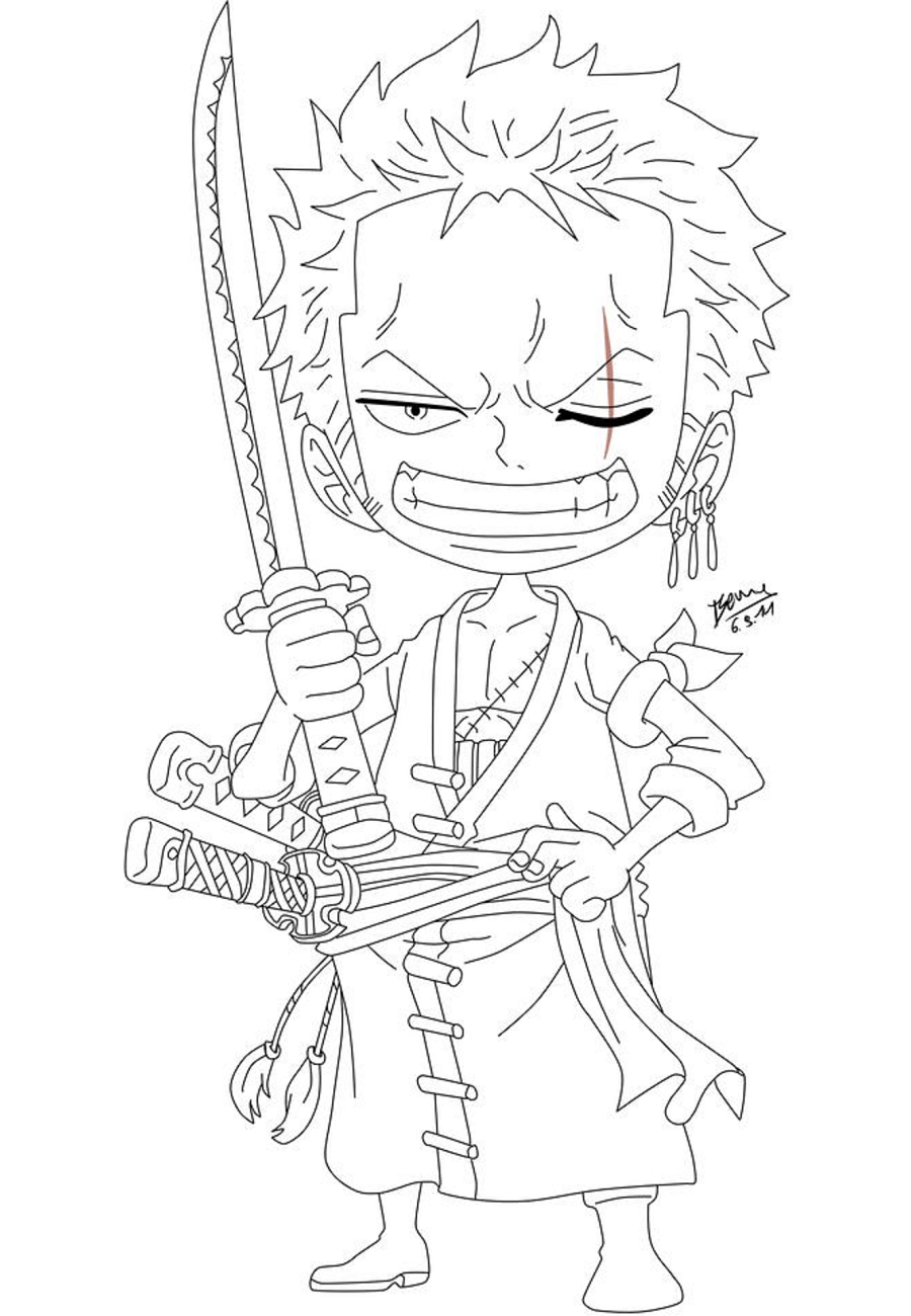 Roronoa zoro coloring pages printable for free download