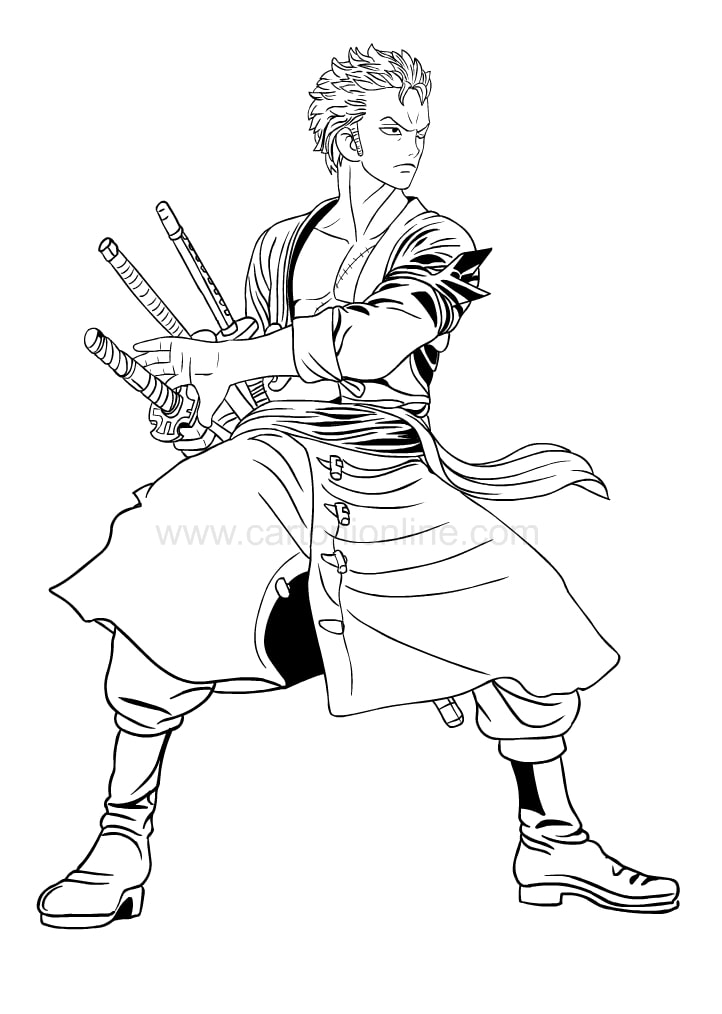 Printable roronoa zoro coloring pages