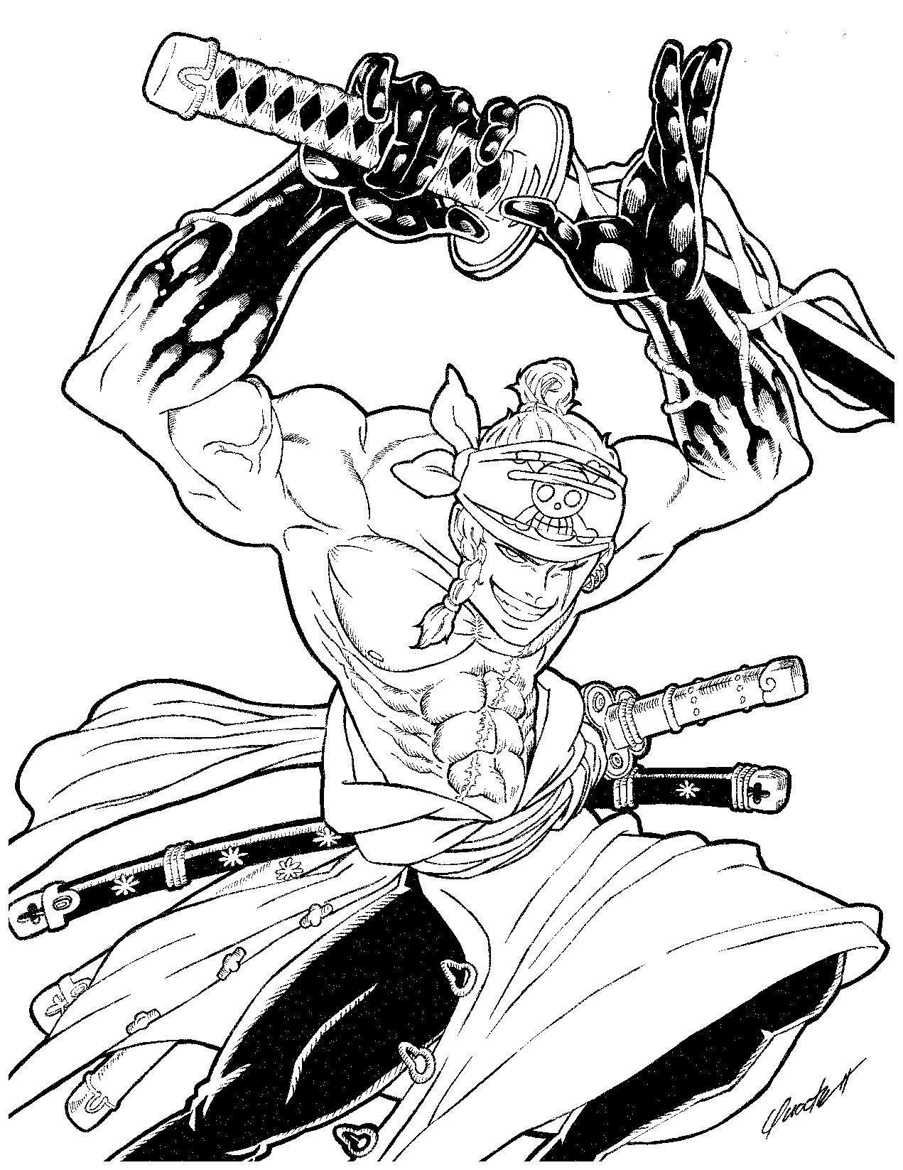 Roronoa zoro colouring anime amino