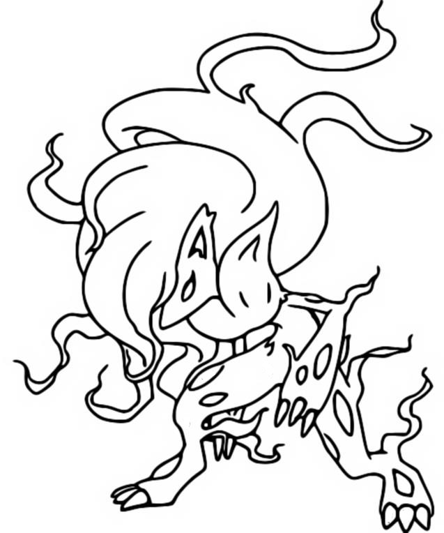 Coloring page pokãmon legends arceus hisuian zoroark
