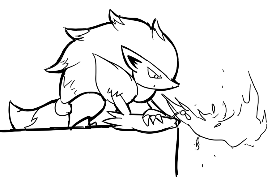 Zoroark burns a flower â