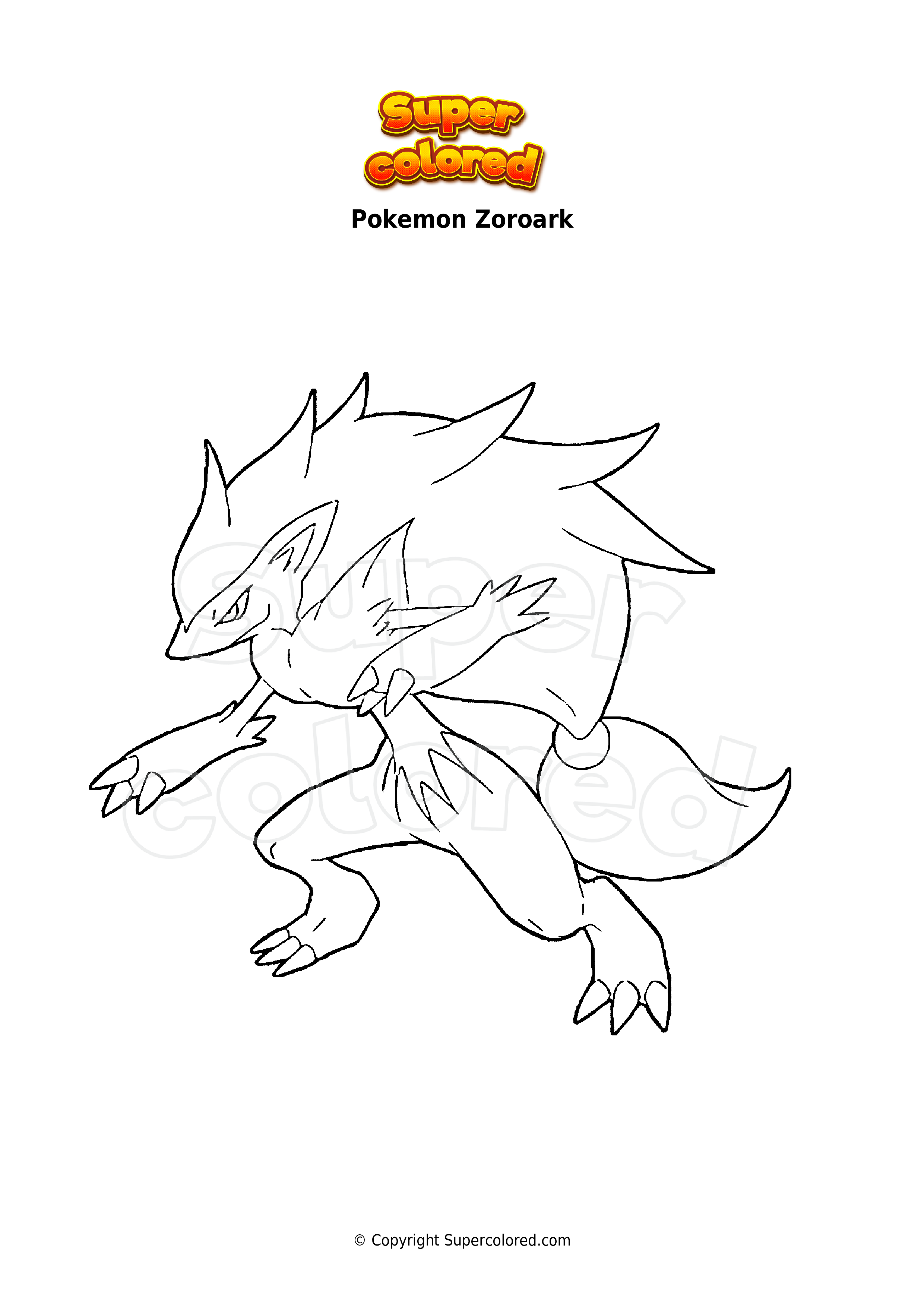 Coloring page pokemon zoroark