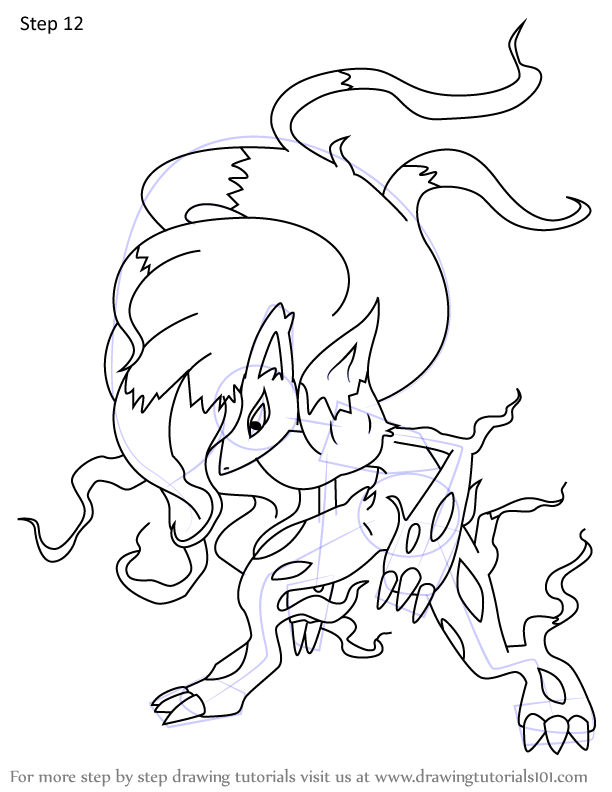 How to draw hisuian zoroark from pokemon pokemon step by step
