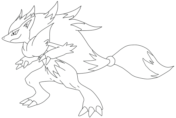 Lineart zoroark by thebl on